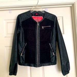 Black faux leather & lace jacket